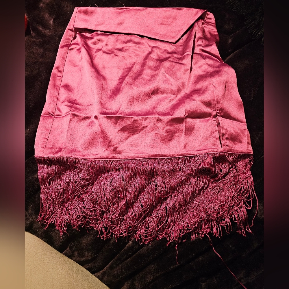 Pink Fringed Shawl